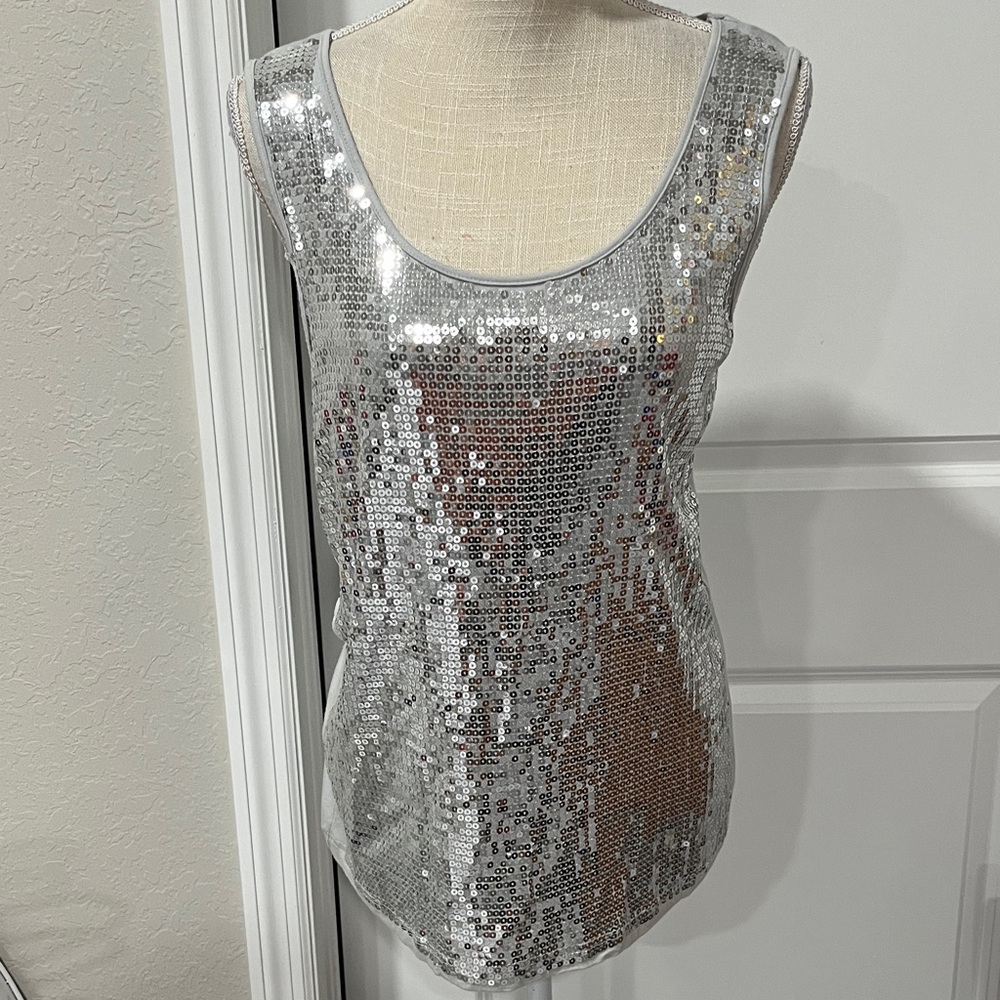 Nue Options Shimmering Silver Tank Top